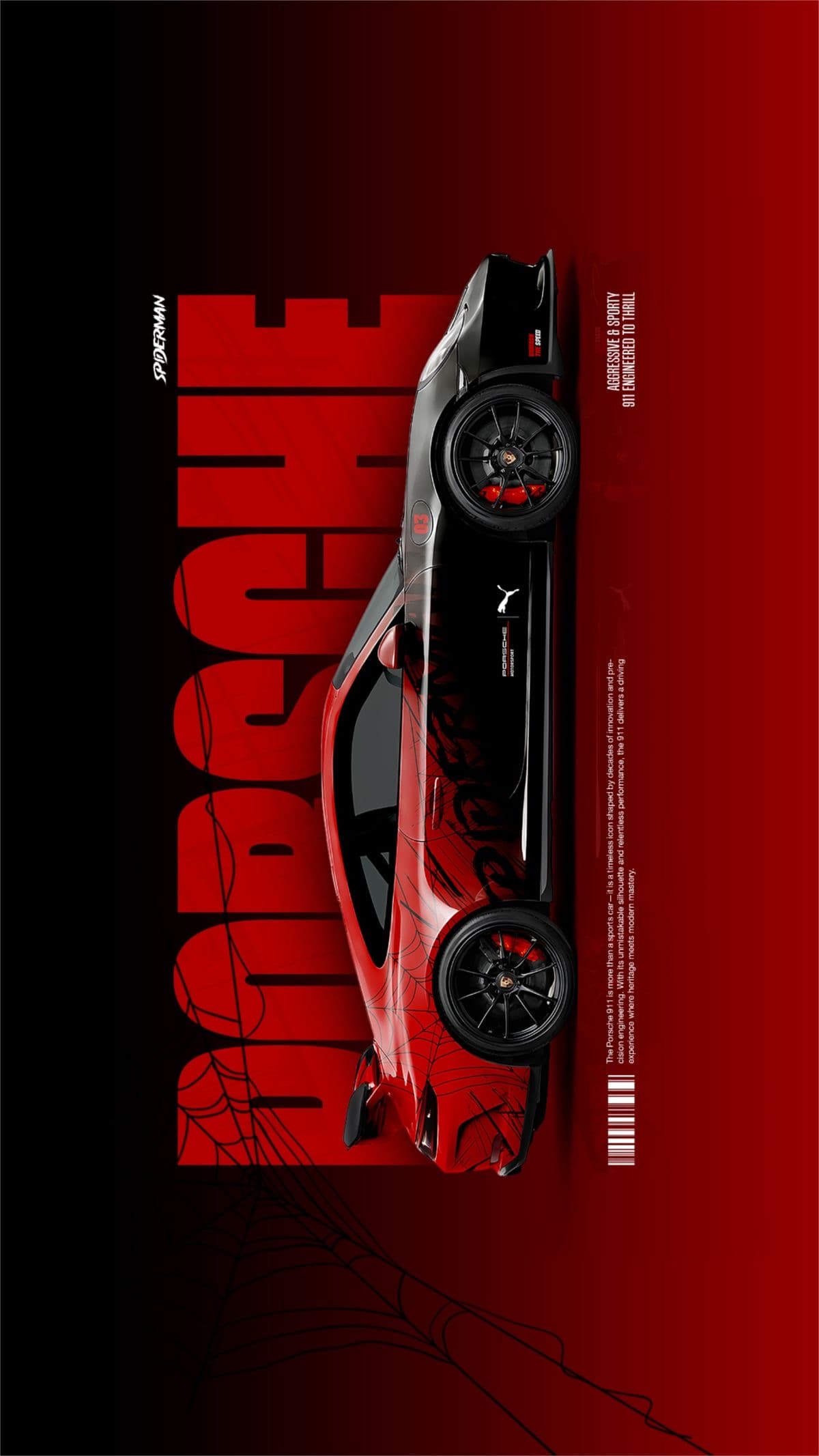 Porsche 911 Spiderman Edition Automotive Art Poster
